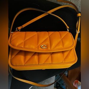 Quilted Orange Coach Bag